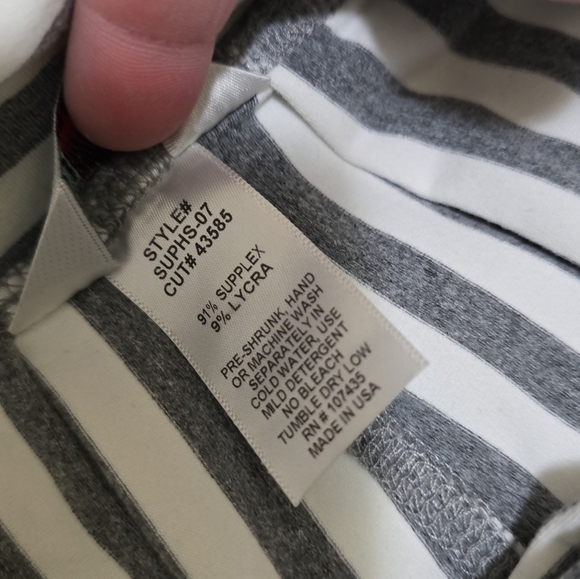 Hard Tail Slouchy Joggers in Heathered Grey Stripes XS Dropped Crotch Cropped - Picture 6 of 8